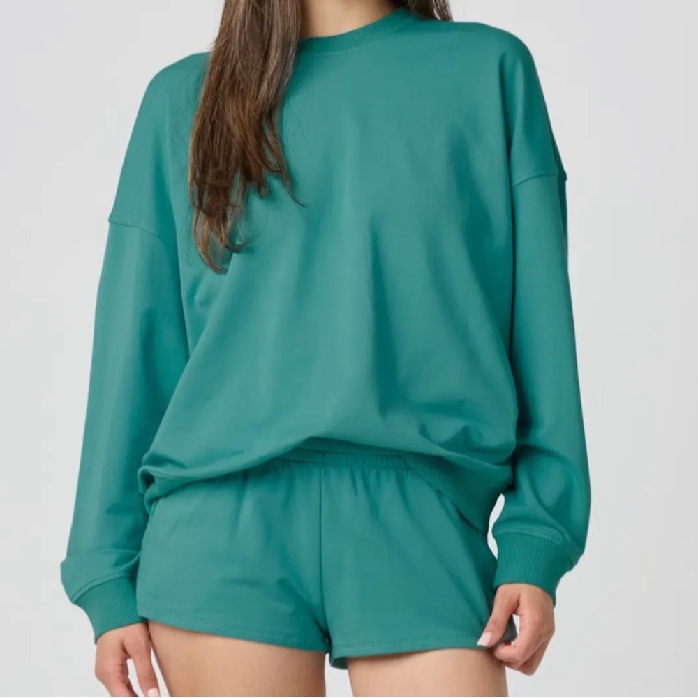 florence by mills teal crewneck xsmall NWT